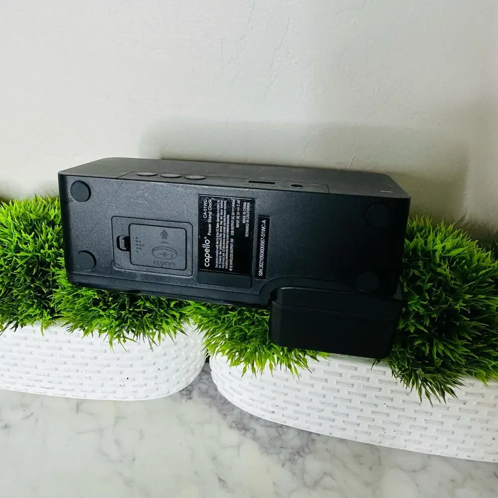 Capello Power Stand Alarm Table Clock Black